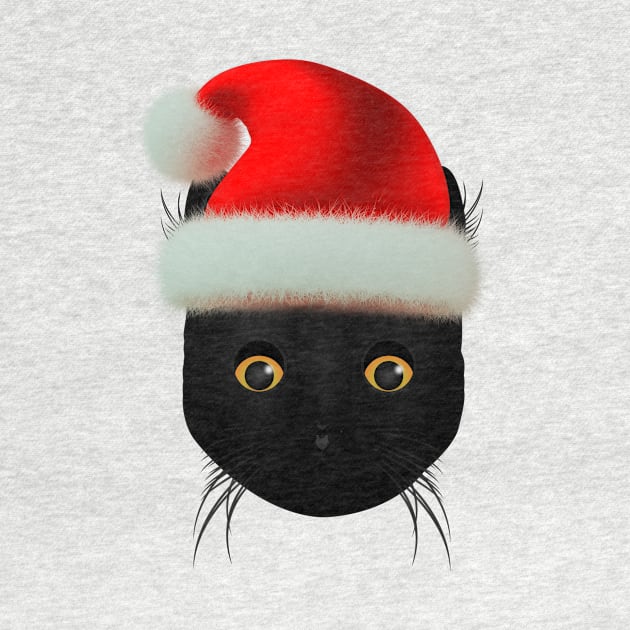 Black Cat Santa Claus Christmas Hat by letnothingstopyou